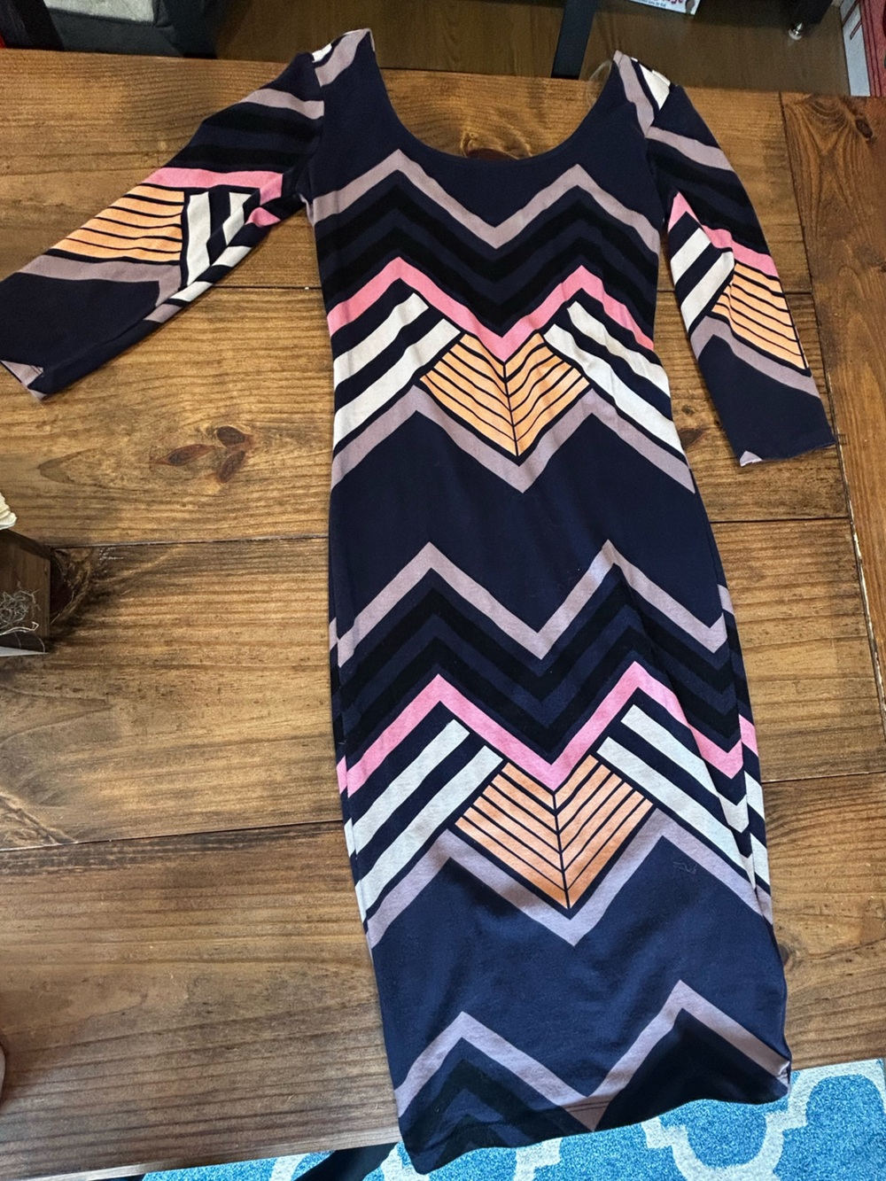 Xhilaration Navy Chevron dress